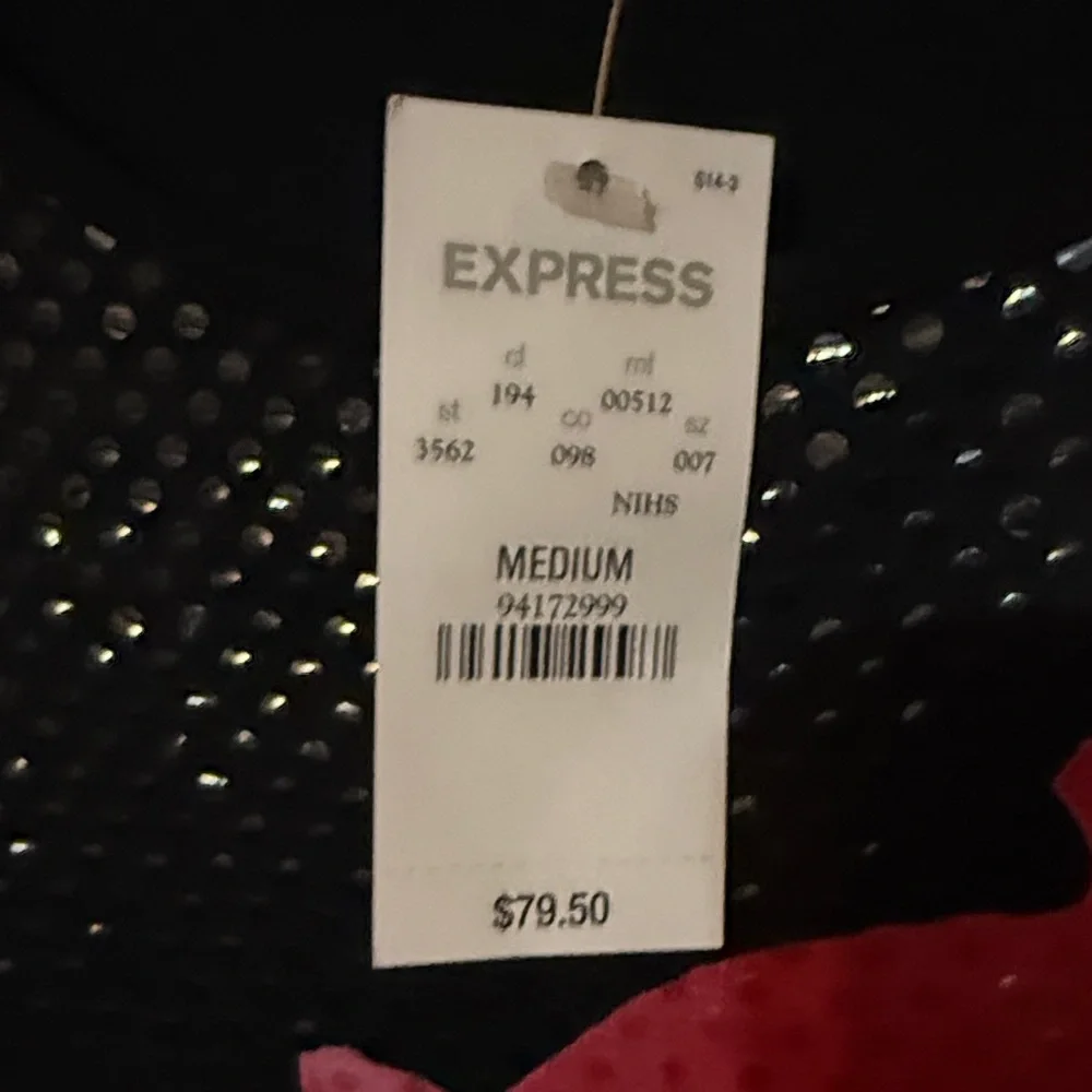 Express Black Dress with Pink Floral Design - Picture 8 of 10